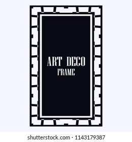 Vintage retro invitation in Art Deco style. Art deco border and frame. Creative template in style of 1920s. Vector illustration. EPS 10