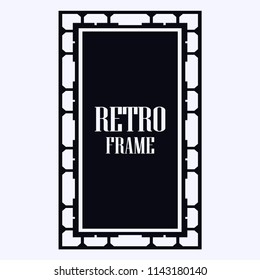 Vintage retro invitation in Art Deco style. Art deco border and frame. Creative template in style of 1920s. Vector illustration. EPS 10