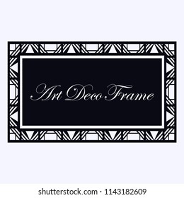 Vintage retro invitation in Art Deco style. Art deco border and frame. Creative template in style of 1920s. Vector illustration. EPS 10