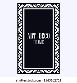 Vintage retro invitation in Art Deco style. Art deco border and frame. Creative template in style of 1920s. Vector illustration. EPS 10