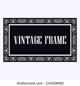 Vintage retro invitation in Art Deco style. Art deco border and frame. Creative template in style of 1920s. Vector illustration. EPS 10