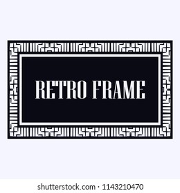 Vintage retro invitation in Art Deco style. Art deco border and frame. Creative template in style of 1920s. Vector illustration. EPS 10