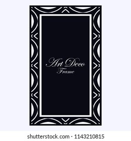 Vintage retro invitation in Art Deco style. Art deco border and frame. Creative template in style of 1920s. Vector illustration. EPS 10