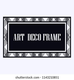 Vintage retro invitation in Art Deco style. Art deco border and frame. Creative template in style of 1920s. Vector illustration. EPS 10