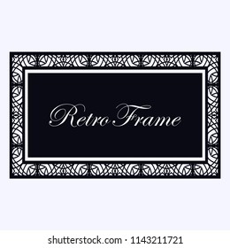 Vintage retro invitation in Art Deco style. Art deco border and frame. Creative template in style of 1920s. Vector illustration. EPS 10