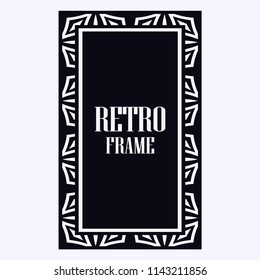 Vintage retro invitation in Art Deco style. Art deco border and frame. Creative template in style of 1920s. Vector illustration. EPS 10