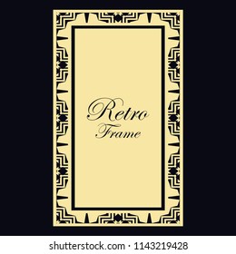 Vintage retro invitation in Art Deco style. Art deco border and frame. Creative template in style of 1920s. Vector illustration. EPS 10