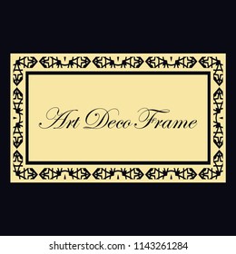 Vintage retro invitation in Art Deco style. Art deco border and frame. Creative template in style of 1920s. Vector illustration. EPS 10