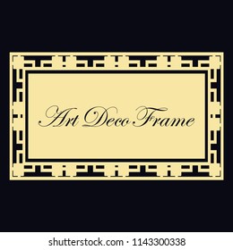 Vintage retro invitation in Art Deco style. Art deco border and frame. Creative template in style of 1920s. Vector illustration. EPS 10