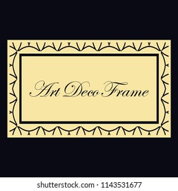 Vintage retro invitation in Art Deco style. Art deco border and frame. Creative template in style of 1920s. Vector illustration. EPS 10