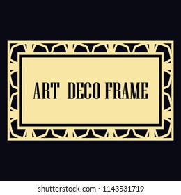 Vintage retro invitation in Art Deco style. Art deco border and frame. Creative template in style of 1920s. Vector illustration. EPS 10