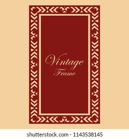 Vintage retro invitation in Art Deco style. Art deco border and frame. Creative template in style of 1920s. Vector illustration. EPS 10