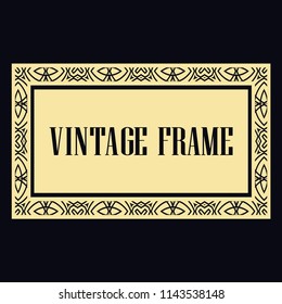 Vintage retro invitation in Art Deco style. Art deco border and frame. Creative template in style of 1920s. Vector illustration. EPS 10