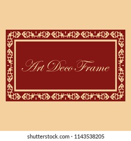Vintage retro invitation in Art Deco style. Art deco border and frame. Creative template in style of 1920s. Vector illustration. EPS 10