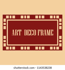 Vintage retro invitation in Art Deco style. Art deco border and frame. Creative template in style of 1920s. Vector illustration. EPS 10