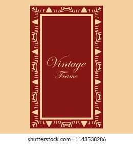 Vintage retro invitation in Art Deco style. Art deco border and frame. Creative template in style of 1920s. Vector illustration. EPS 10