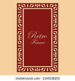 Vintage retro invitation in Art Deco style. Art deco border and frame. Creative template in style of 1920s. Vector illustration. EPS 10