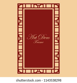 Vintage retro invitation in Art Deco style. Art deco border and frame. Creative template in style of 1920s. Vector illustration. EPS 10