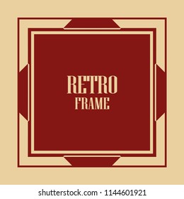 Vintage retro invitation in Art Deco style. Art deco border and frame. Creative template in style of 1920s. Vector illustration. EPS 10