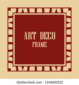 Vintage retro invitation in Art Deco style. Art deco border and frame. Creative template in style of 1920s. Vector illustration. EPS 10