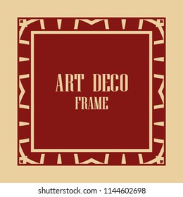 Vintage retro invitation in Art Deco style. Art deco border and frame. Creative template in style of 1920s. Vector illustration. EPS 10