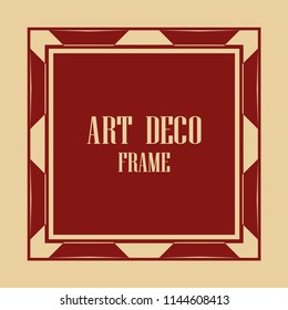 Vintage retro invitation in Art Deco style. Art deco border and frame. Creative template in style of 1920s. Vector illustration. EPS 10