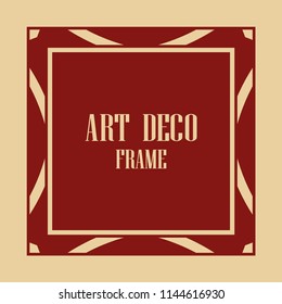 Vintage retro invitation in Art Deco style. Art deco border and frame. Creative template in style of 1920s. Vector illustration. EPS 10