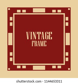 Vintage retro invitation in Art Deco style. Art deco border and frame. Creative template in style of 1920s. Vector illustration. EPS 10