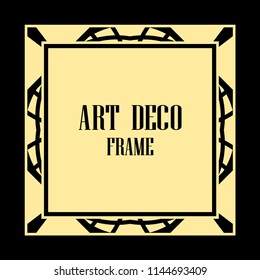 Vintage retro invitation in Art Deco style. Art deco border and frame. Creative template in style of 1920s. Vector illustration. EPS 10