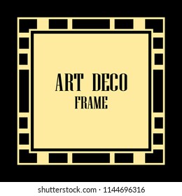 Vintage retro invitation in Art Deco style. Art deco border and frame. Creative template in style of 1920s. Vector illustration. EPS 10