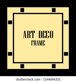 Vintage retro invitation in Art Deco style. Art deco border and frame. Creative template in style of 1920s. Vector illustration. EPS 10