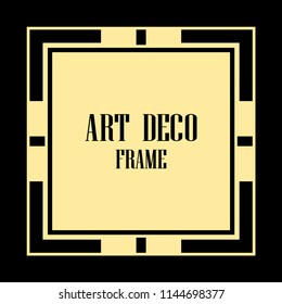 Vintage retro invitation in Art Deco style. Art deco border and frame. Creative template in style of 1920s. Vector illustration. EPS 10