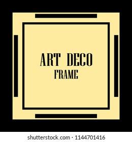 Vintage retro invitation in Art Deco style. Art deco border and frame. Creative template in style of 1920s. Vector illustration. EPS 10