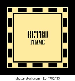 Vintage retro invitation in Art Deco style. Art deco border and frame. Creative template in style of 1920s. Vector illustration. EPS 10