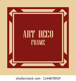 Vintage retro invitation in Art Deco style. Art deco border and frame. Creative template in style of 1920s. Vector illustration. EPS 10