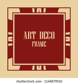 Vintage retro invitation in Art Deco style. Art deco border and frame. Creative template in style of 1920s. Vector illustration. EPS 10