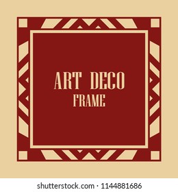 Vintage retro invitation in Art Deco style. Art deco border and frame. Creative template in style of 1920s. Vector illustration. EPS 10