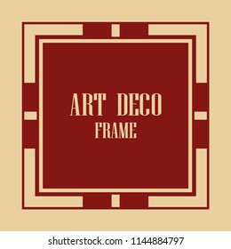 Vintage retro invitation in Art Deco style. Art deco border and frame. Creative template in style of 1920s. Vector illustration. EPS 10