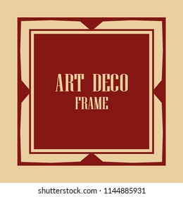Vintage retro invitation in Art Deco style. Art deco border and frame. Creative template in style of 1920s. Vector illustration. EPS 10