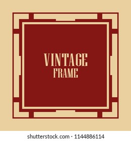 Vintage retro invitation in Art Deco style. Art deco border and frame. Creative template in style of 1920s. Vector illustration. EPS 10