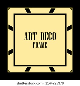 Vintage retro invitation in Art Deco style. Art deco border and frame. Creative template in style of 1920s. Vector illustration. EPS 10