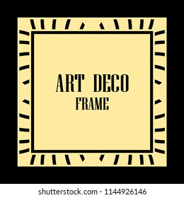 Vintage retro invitation in Art Deco style. Art deco border and frame. Creative template in style of 1920s. Vector illustration. EPS 10