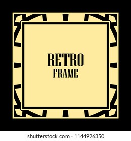 Vintage retro invitation in Art Deco style. Art deco border and frame. Creative template in style of 1920s. Vector illustration. EPS 10