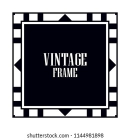 Vintage retro invitation in Art Deco style. Art deco border and frame. Creative template in style of 1920s. Vector illustration. EPS 10