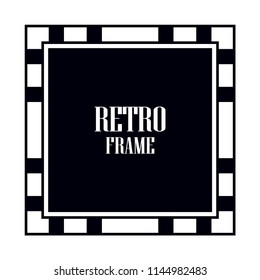 Vintage retro invitation in Art Deco style. Art deco border and frame. Creative template in style of 1920s. Vector illustration. EPS 10