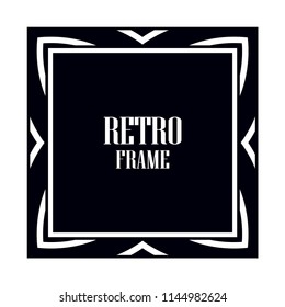 Vintage retro invitation in Art Deco style. Art deco border and frame. Creative template in style of 1920s. Vector illustration. EPS 10