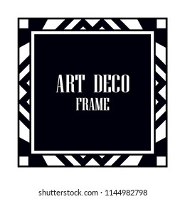 Vintage retro invitation in Art Deco style. Art deco border and frame. Creative template in style of 1920s. Vector illustration. EPS 10