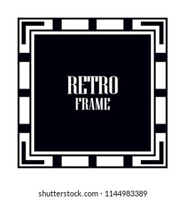 Vintage retro invitation in Art Deco style. Art deco border and frame. Creative template in style of 1920s. Vector illustration. EPS 10