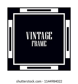 Vintage retro invitation in Art Deco style. Art deco border and frame. Creative template in style of 1920s. Vector illustration. EPS 10