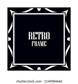 Vintage retro invitation in Art Deco style. Art deco border and frame. Creative template in style of 1920s. Vector illustration. EPS 10